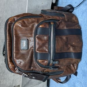 TUMI Alpha Bravo Nellis Backpack Brown Leather